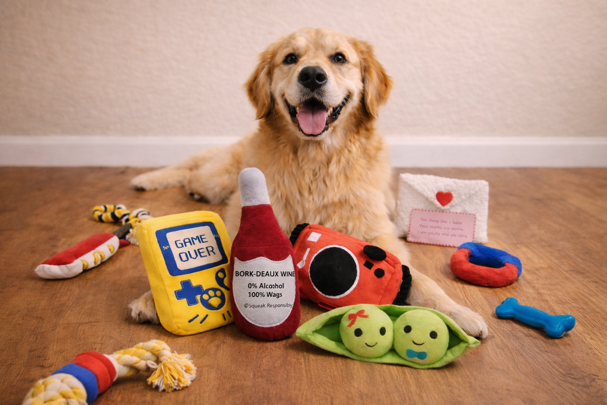 Soft guitar chew toy for dogs by Teddora
