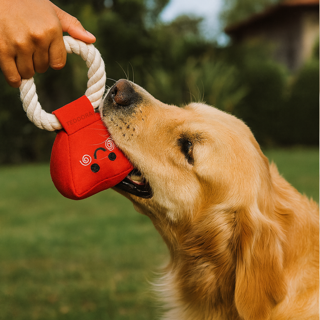 heart rope tug dog toy