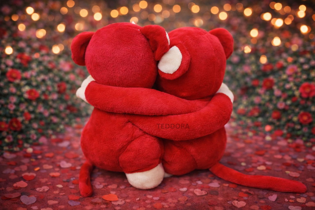 TEDDORA Hugging Monkey Couple Soft Toy - 20cm