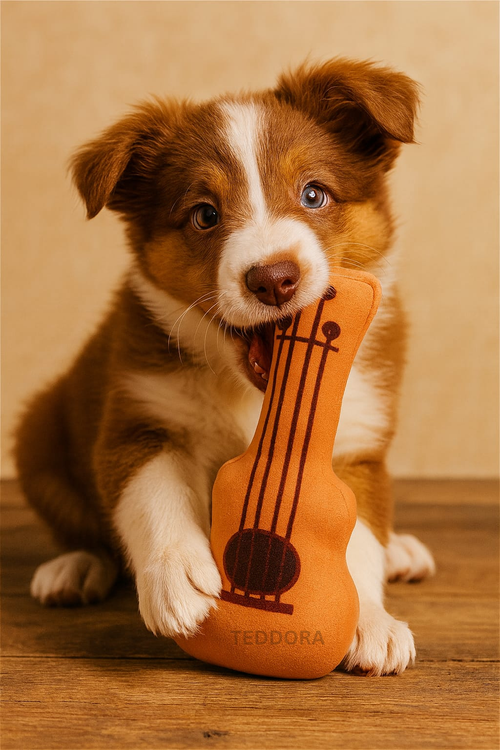 guitar plush dog toy