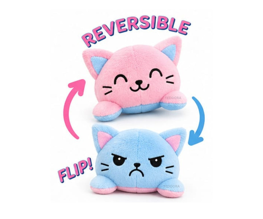 Flippy Cat Mood Changer Soft Toy - 15CM  | TEDDORA