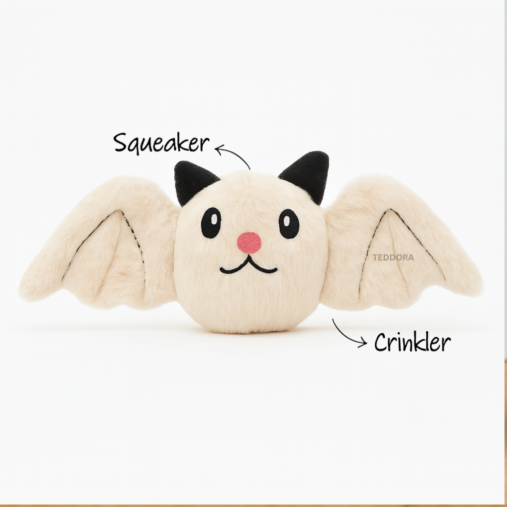 cute bat chew toy for dogs