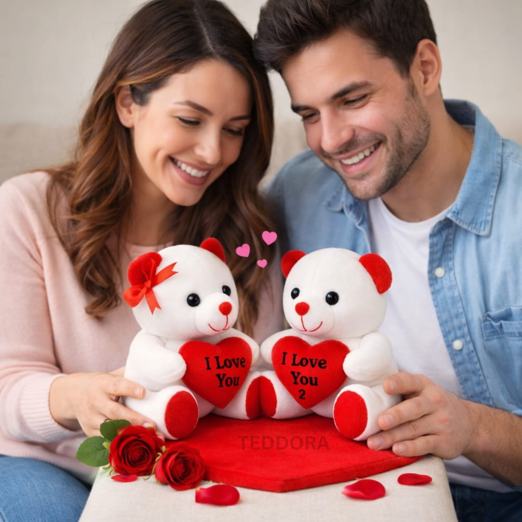 TEDDORA Couple On Heart Soft Toy -20cm
