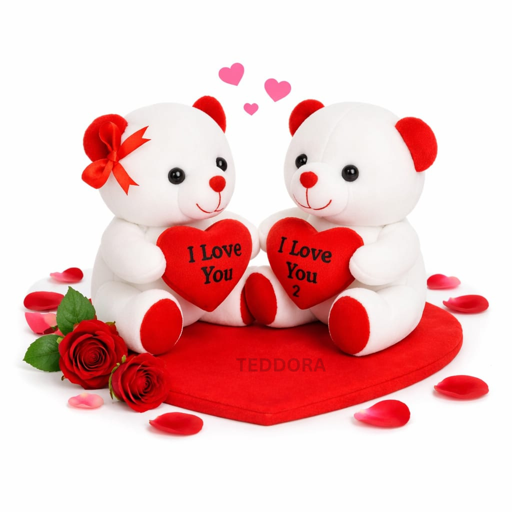 TEDDORA Couple On Heart Soft Toy -20cm