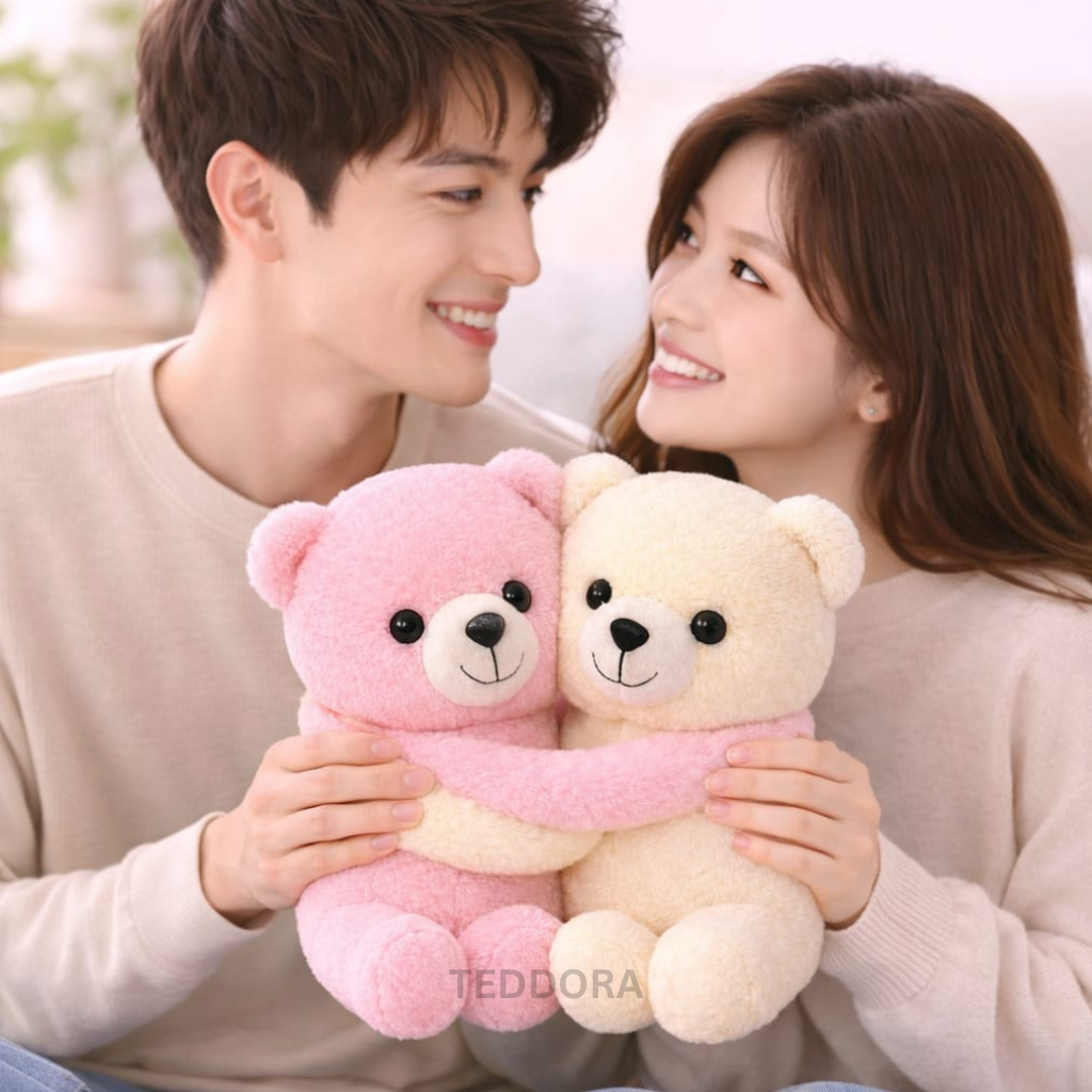 TEDDORA Hugging Couple Soft Toy - 28cm