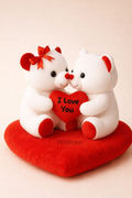 TEDDORA Couple On Heart Kiss Soft Toy - 18cm