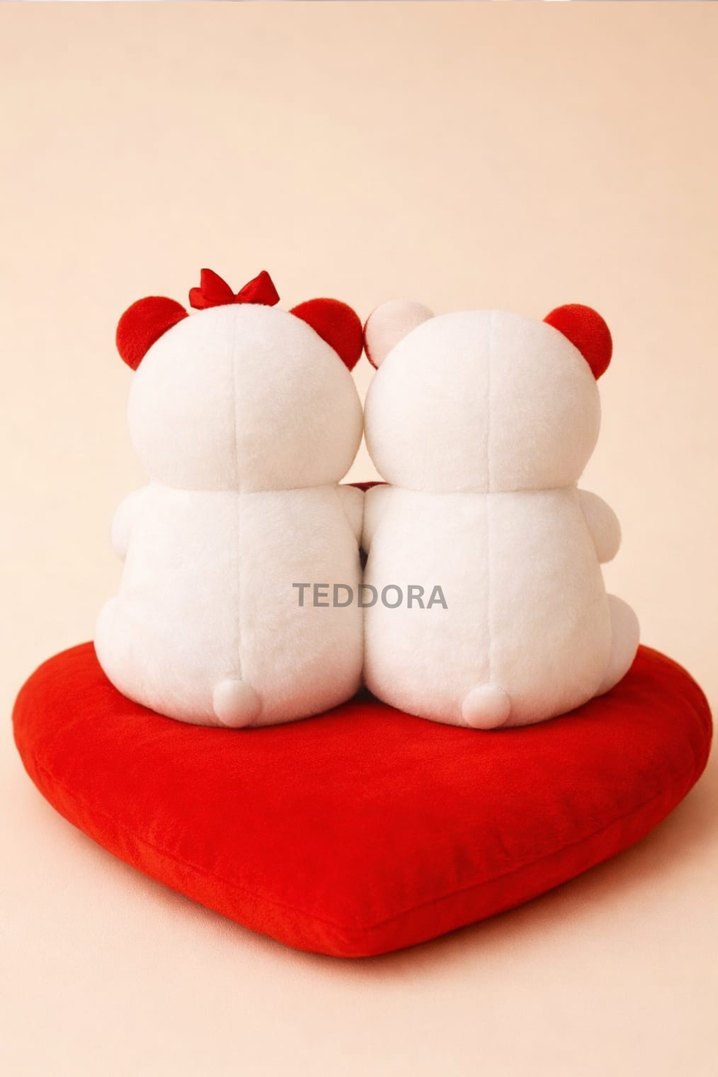 TEDDORA Couple On Heart Kiss Soft Toy - 18cm
