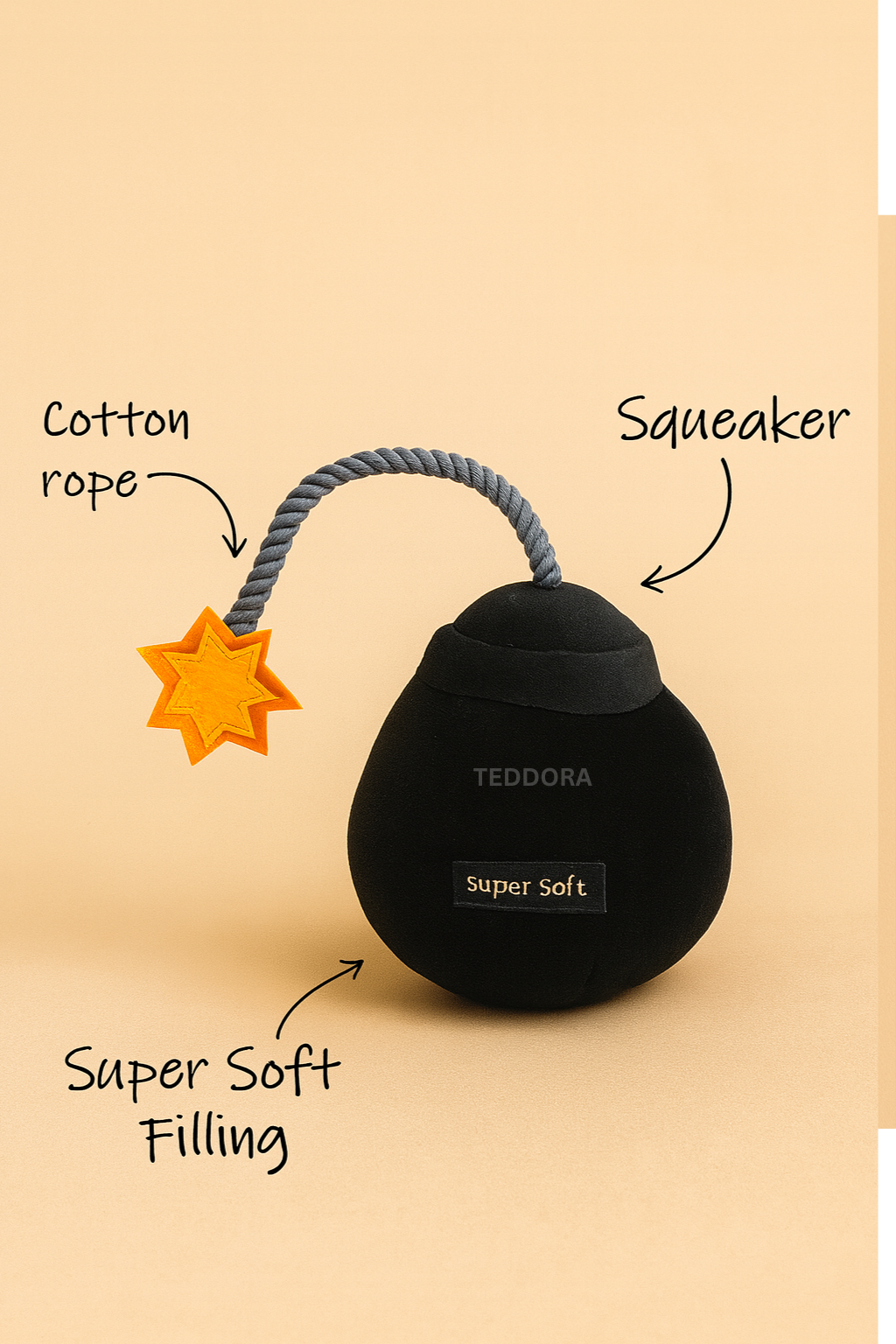 Bomb Dog Toy – Plush Chew Toy for Dogs | Teddora