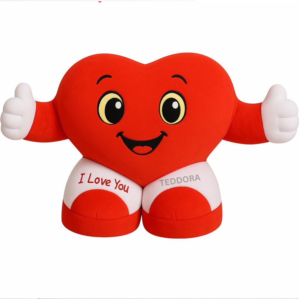 TEDDORA Thumbs-Up Heart Soft Toy - 20cm
