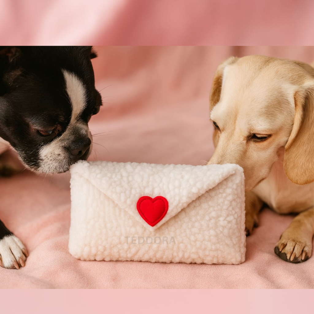love letter dog soft toy