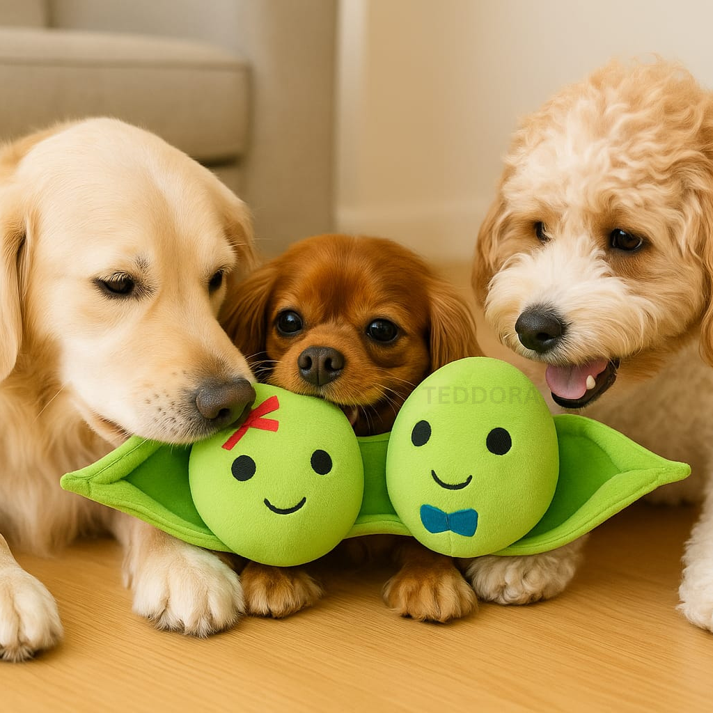 Peas in Pod Plush Dog Toy – Funny Interactive Chew Toy for Dogs | Teddora