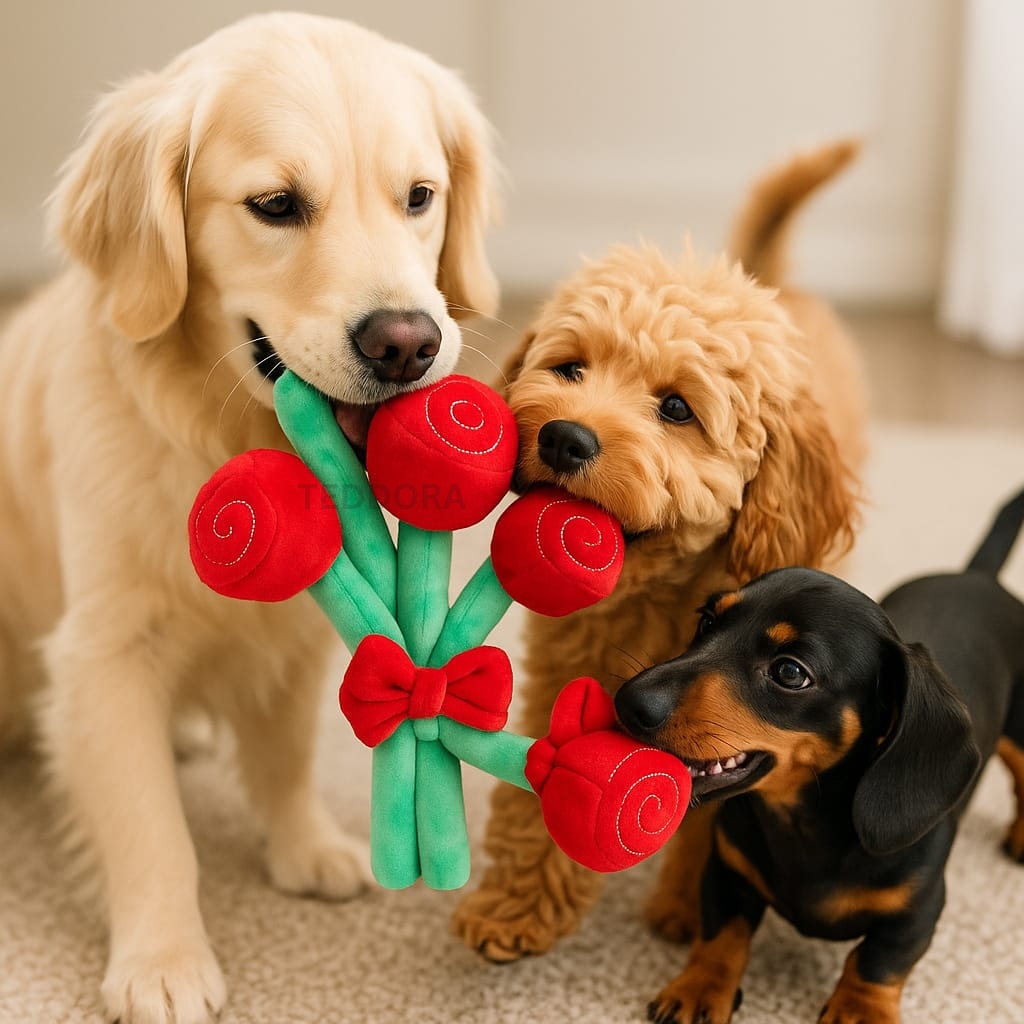 soft chew toy for dogs rose bouquet